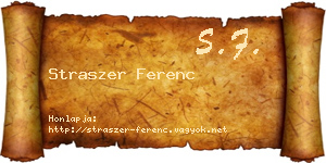 Straszer Ferenc névjegykártya