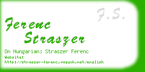 ferenc straszer business card